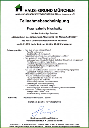 Weiterbildung Hausverwaltung Nischwitz